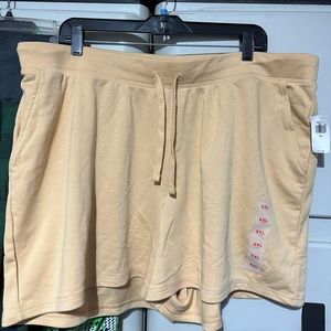 NWT Old Navy Women’s French Terry Shorts. Various sizes. XXL & 3X. Pale yellow.